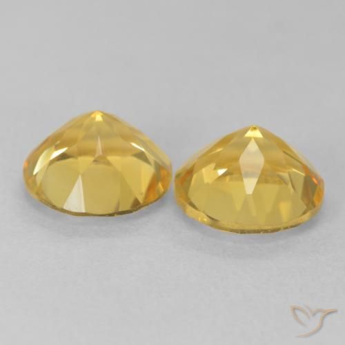 Citrine Gemstones in 8 mm (calibrated) Size for Sale, Citrine Stones in Tuscany Yellow Color
