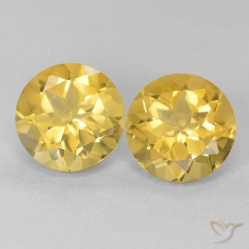 3.57ctw Natural Medium Golden Citrine, Round, VVS-VS