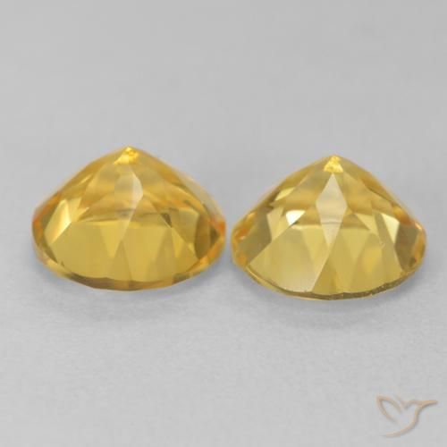 Citrine Gemstones in 8 mm (calibrated) Size for Sale, Citrine Stones in Medium Golden Color