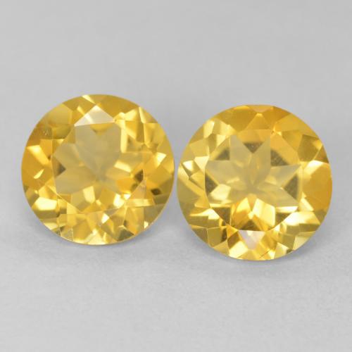 3.13ctw Natural Medium Golden Citrine, Round, VVS-VS