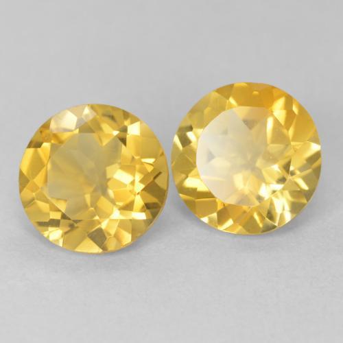 3.13 ctw Golden Citrine Stones, Natural Citrine in Round Facet Shape for Sale