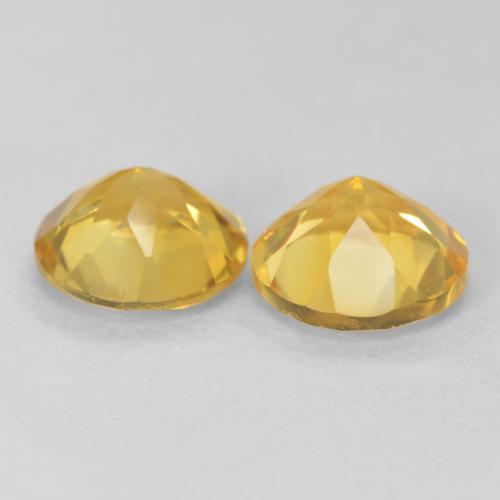 Citrine Gemstones in 8 mm (calibrated) Size for Sale, Citrine Stones in Medium Golden Color