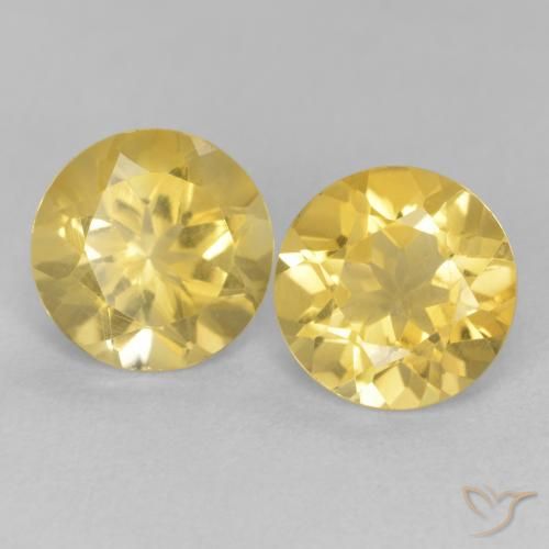 3.48ctw Natural Medium Yellow Citrine, Round, VVS-VS