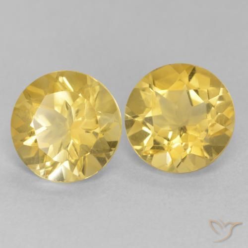 3.48 ctw Yellow Citrine Stones, Natural Citrine in Round Facet Shape for Sale