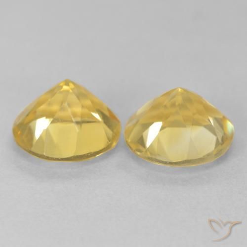 Citrine Gemstones in 8 mm (calibrated) Size for Sale, Citrine Stones in Medium Yellow Color