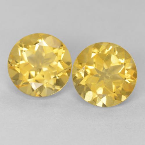 3.87ctw Natural Golden Orange Citrine, Round, VVS-VS