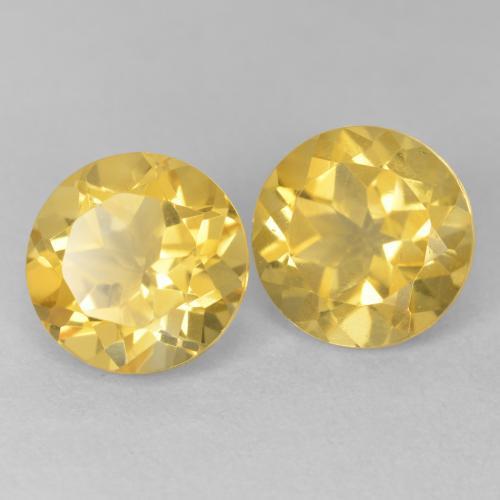 3.87 ctw Golden Citrine Stones, Natural Citrine in Round Facet Shape for Sale