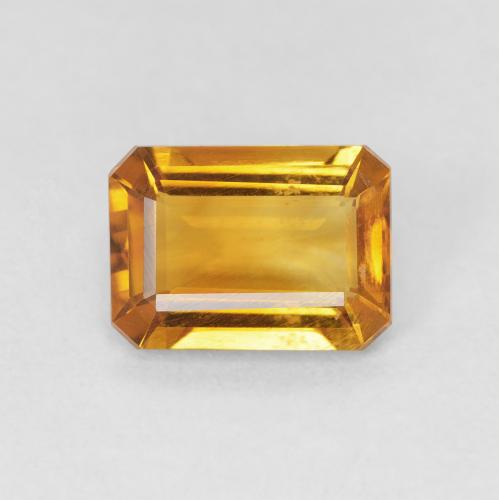 1.11ct Natural Deep Orange-Gold Citrine, Emerald Cut, VVS-VS