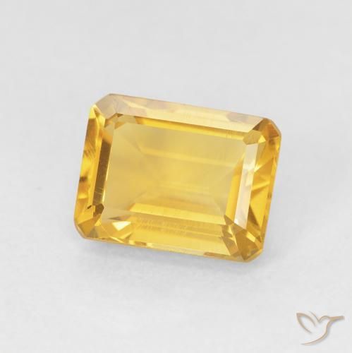 1.49 ct Golden Citrine Stone, Natural Citrine in Octagon Step Cut Shape for Sale