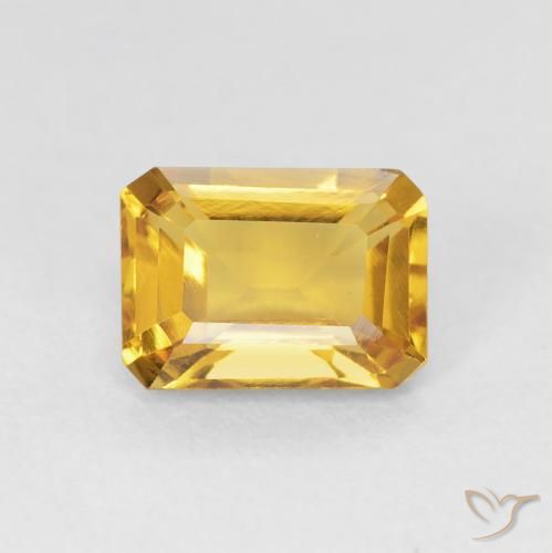 1.38ct Natural Golden Citrine, Emerald Cut, VVS-VS