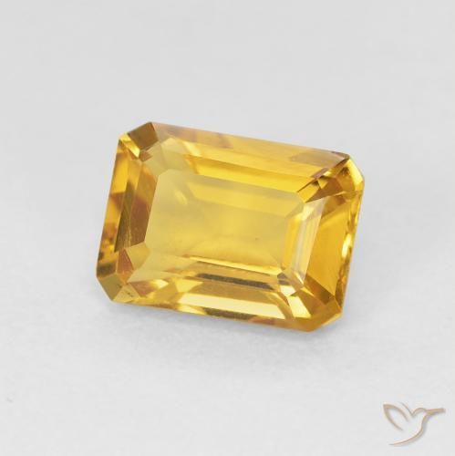 1.38 ct Golden Citrine Stone, Natural Citrine in Octagon Step Cut Shape for Sale