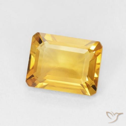 1.49 ct Golden Citrine Stone, Natural Citrine in Octagon Step Cut Shape for Sale