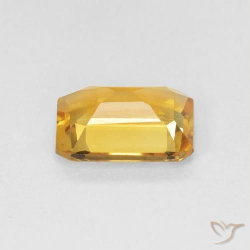 Citrine Gemstone in 8 x 6 mm (calibrated) Size for Sale, Citrine Stone in Medium Light Orange-Gold Color