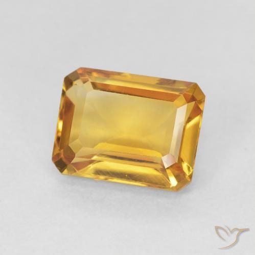 1.62 ct Golden Citrine Stone, Natural Citrine in Octagon Step Cut Shape for Sale