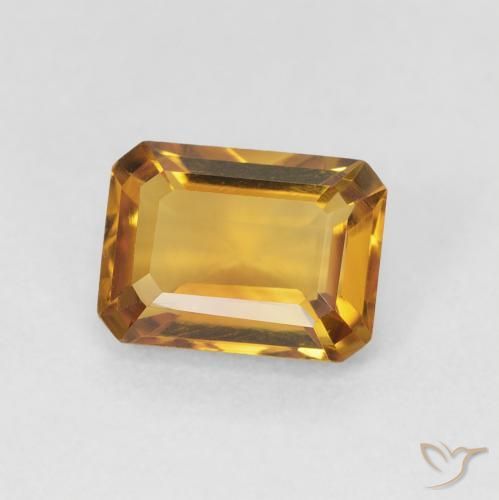 1.39 ct Golden Citrine Stone, Natural Citrine in Octagon Step Cut Shape for Sale