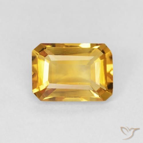 1.27ct Natural Golden Citrine, Emerald Cut, VVS-VS