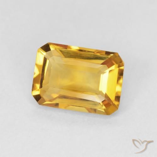 1.27 ct Golden Citrine Stone, Natural Citrine in Octagon Step Cut Shape for Sale
