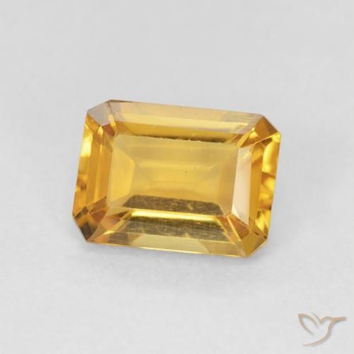 1.37 ct Golden Citrine Stone, Natural Citrine in Octagon Step Cut Shape for Sale