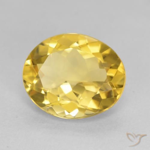 4.11 ct Golden Citrine Stone, Natural Citrine in Oval Facet Shape for Sale