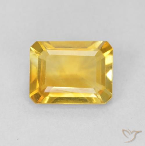 1.35ct Natural Golden Orange Citrine, Emerald Cut, VVS-VS