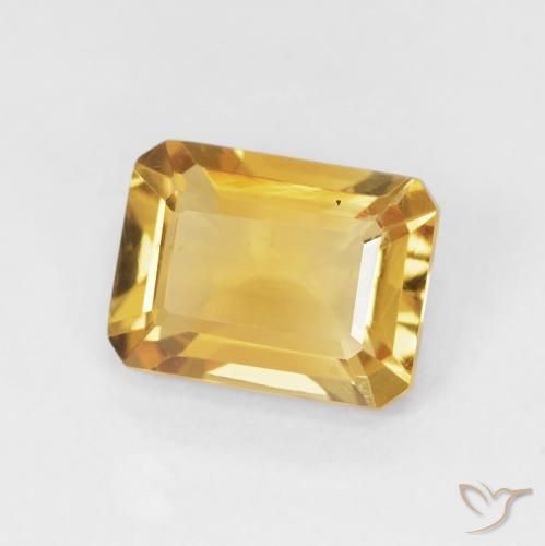 1.46 ct Golden Citrine Stone, Natural Citrine in Octagon Step Cut Shape for Sale