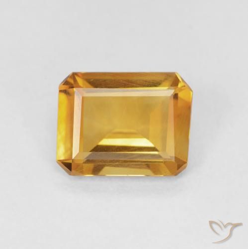 1.05ct Natural Orange-Gold Citrine, Emerald Cut, VVS-VS