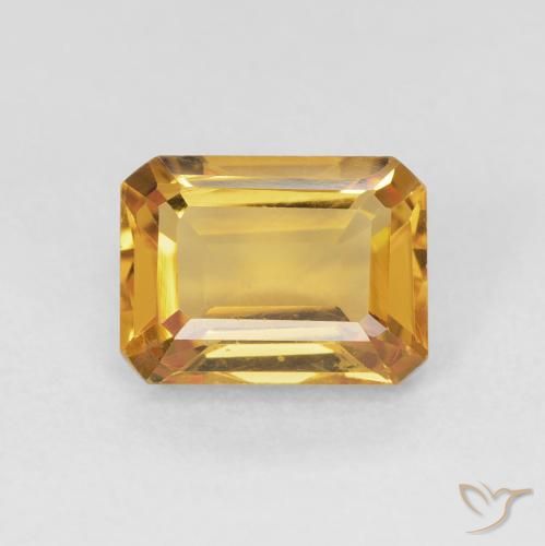 1.56ct Natural Golden Citrine, Emerald Cut, VVS