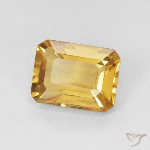 1.57 ct Golden Citrine Stone, Natural Citrine in Octagon Step Cut Shape for Sale