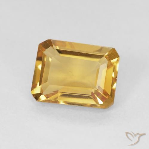 1.42 ct Golden Citrine Stone, Natural Citrine in Octagon Step Cut Shape for Sale