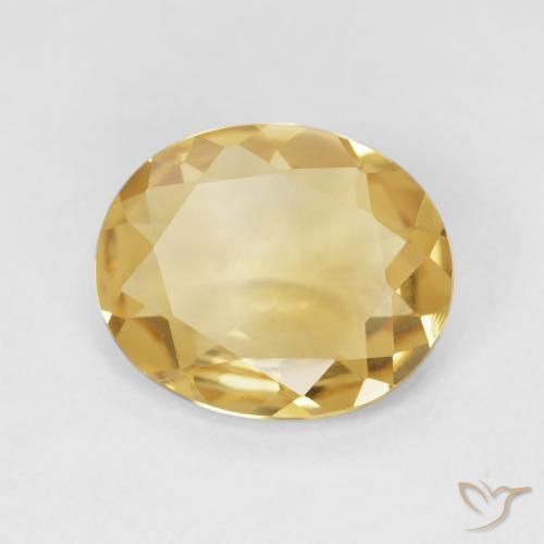3.07 ct Golden Citrine Stone, Natural Citrine in Oval Facet Shape for Sale