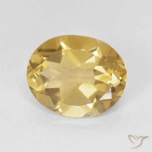 4.05 ct Golden Citrine Stone, Natural Citrine in Oval Facet Shape for Sale