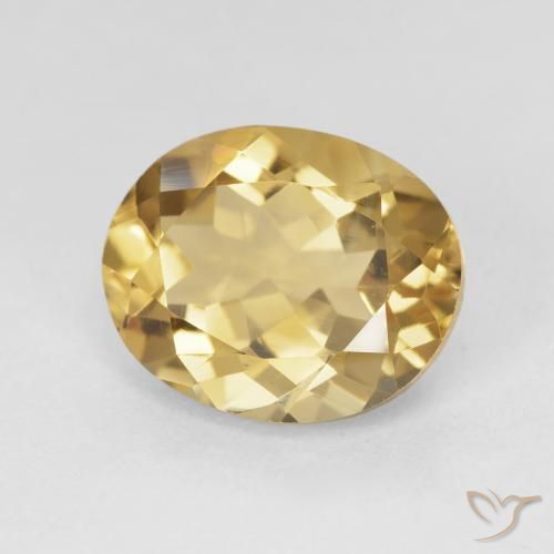 4.30 ct Golden Citrine Stone, Natural Citrine in Oval Facet Shape for Sale