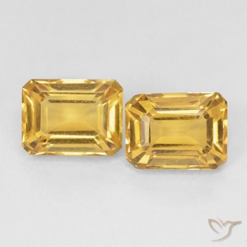 3.44ctw Natural Deep Gold Citrine, Emerald Cut, VVS-VS