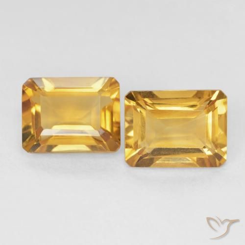 3.27ctw Natural Golden Orange Citrine, Octagon / Emerald Cut, VS, Photo A