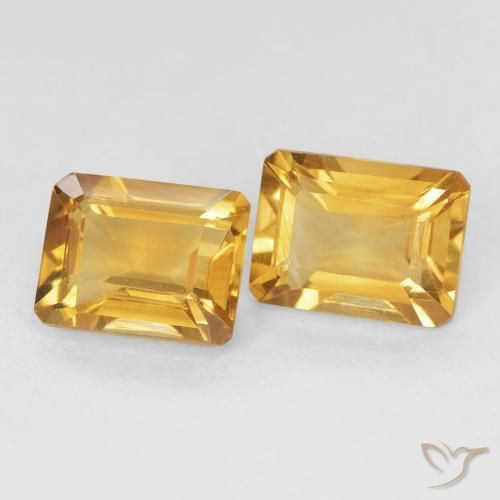 3.27 ctw Golden Citrine Stones, Natural Citrine in Octagon Step Cut Shape for Sale
