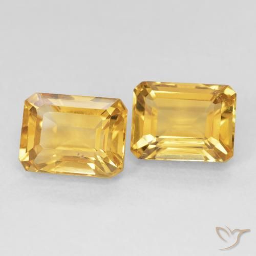 3.58 ctw Golden Citrine Stones, Natural Citrine in Octagon Step Cut Shape for Sale