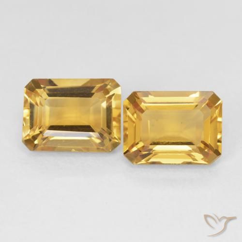 3.17ctw Natural Deep Golden Orange Citrine, Emerald Cut, VVS