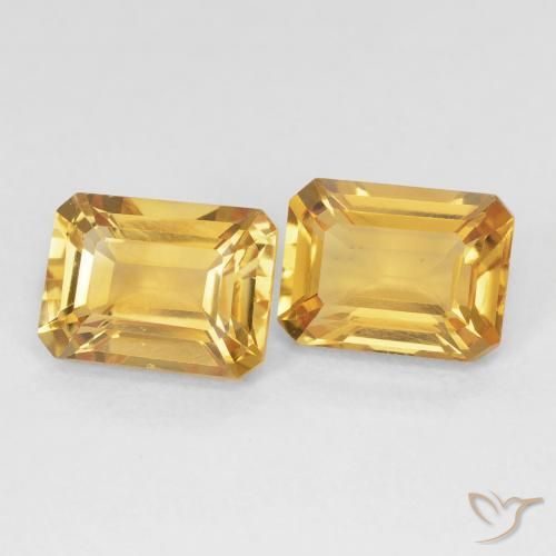 3.17 ctw Golden Citrine Stones, Natural Citrine in Octagon Step Cut Shape for Sale
