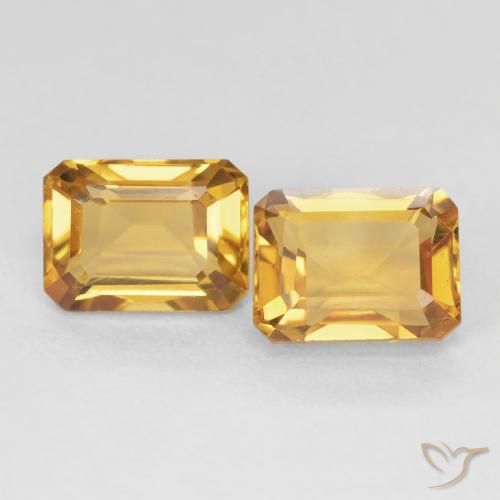 3.63ctw Natural Golden Orange Citrine, Emerald Cut, VVS-VS