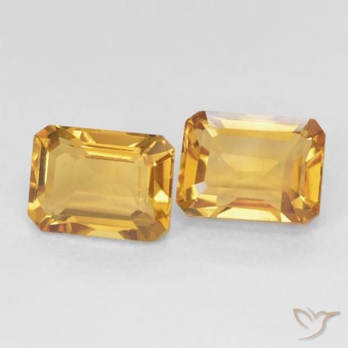 3.63 ctw Golden Citrine Stones, Natural Citrine in Octagon Step Cut Shape for Sale