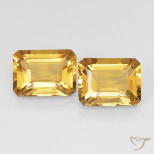 3.20ctw Natural Medium Dark-Golden Citrine, Emerald Cut, VVS-VS