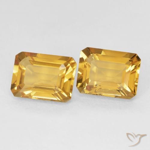 3.20 ctw Golden Citrine Stones, Natural Citrine in Octagon Step Cut Shape for Sale