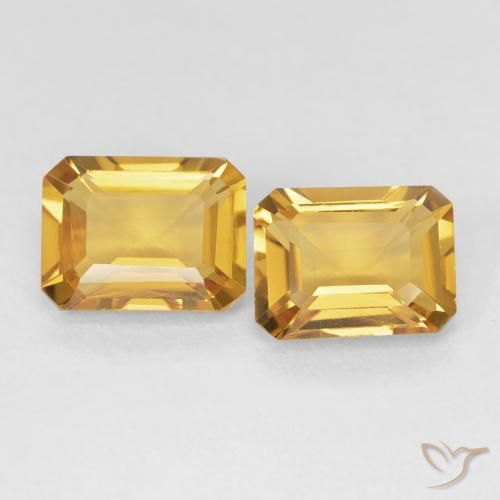 2.95ctw Natural Golden Orange Citrine, Emerald Cut, VVS-VS