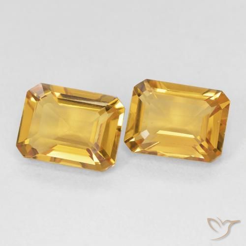 2.95 ctw Golden Citrine Stones, Natural Citrine in Octagon Step Cut Shape for Sale