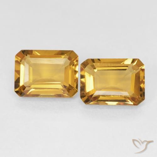 3.01ctw Natural Medium Light-Golden Citrine, Emerald Cut, VVS-VS