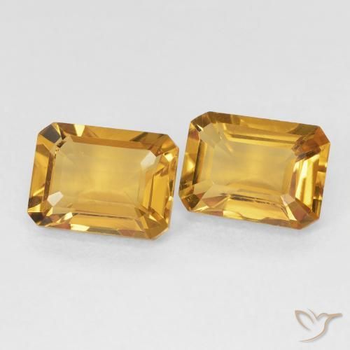 3.01 ctw Golden Citrine Stones, Natural Citrine in Octagon Step Cut Shape for Sale