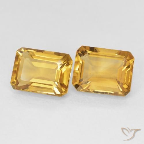 3.23 ctw Golden Citrine Stones, Natural Citrine in Octagon Step Cut Shape for Sale