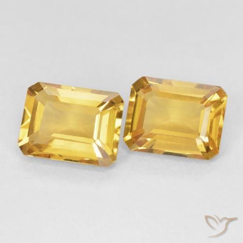 2.98 ctw Golden Citrine Stones, Natural Citrine in Octagon Step Cut Shape for Sale