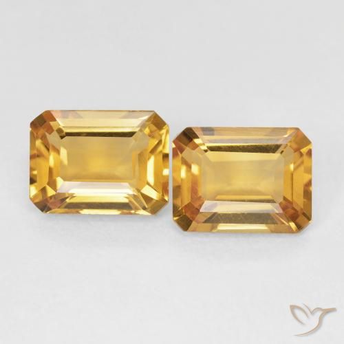 2.93ctw Natural Orange-Gold Citrine, Emerald Cut, VVS-VS