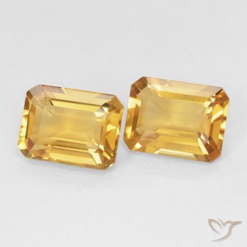 2.93 ctw Golden Citrine Stones, Natural Citrine in Octagon Step Cut Shape for Sale